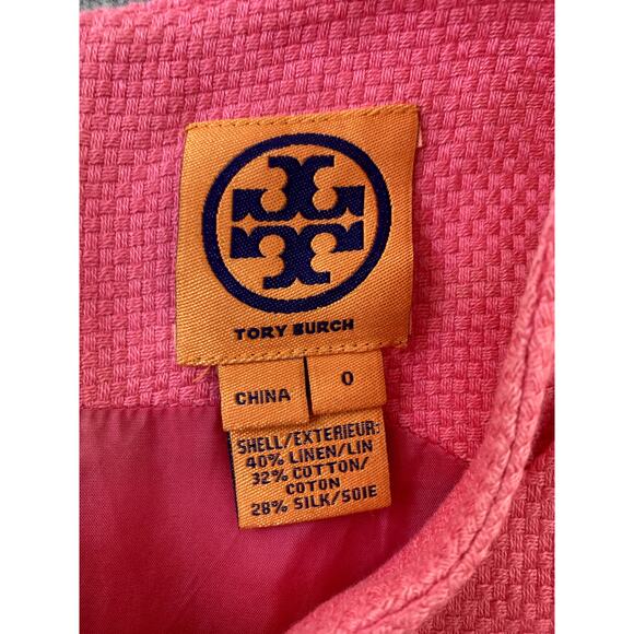 Tory Birch Dress Womens Size 0 Pink Linen Silk Cotton Blend Sleeveless - Picture 2 of 11